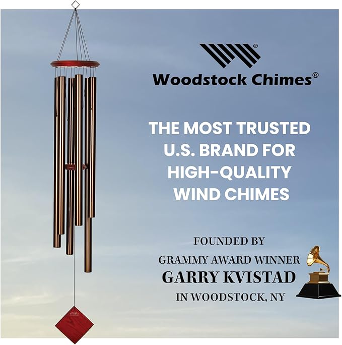 Woodstock Chimes Neptune Wind Chime for Outside 54" Large Bronze, Deep Tone Sound for Outdoor Garden, Patio, Porch Decor, Encore Collection DCB54