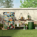 Spring Summer Dragonfly Garden Flag Daisy Glass Style Flowers Floral Spring Garden Flag Decor Summer Double Sided House Flag for Outside Yard Decorations 12×18 Inch