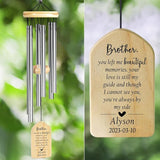 Memorial Wind Chimes, Personalized Wind Chimes in Memory of Brother, Meaningful Bereavement/Condolence/Funeral/Memorial/Sympathy Gifts for Loss of Brother, Personalized Sympathy Wind Chimes