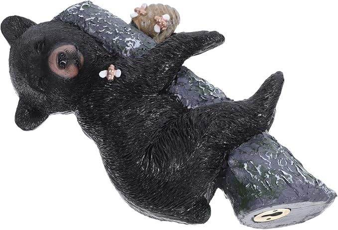 Yardwe Resin Bear Sculpture for Outdoor Decor Unique Tree Animal Figurine Durable Garden Ornament Versatile Hanging Table Display for Animal Lovers and Nature Enthusiasts