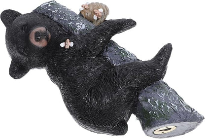 Yardwe Resin Bear Sculpture for Outdoor Decor Unique Tree Animal Figurine Durable Garden Ornament Versatile Hanging Table Display for Animal Lovers and Nature Enthusiasts