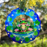 Frog Wind Spinner, 3D Hanging Stainless Steel Garden Spinner, Wind Spinner Hanging for Outdoor & Indoor Décor, Unique Gifts for Yard Garden Decoration or Patio Décor (Frog)
