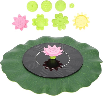MERRYHAPY Solar-powered Floating Fountain with Nozzles for Ponds and Gardens Durable Lotus-leaf Design for Summer Outdoor Decor