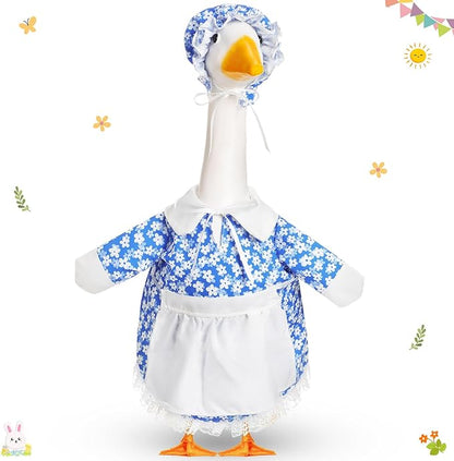 FuWeave Spring Goose Outfit Flower Porch Goose Clothes for 23" Large Statue Outdoor Patio Yard Lawn Art Decoration(Daisy,23 inch)