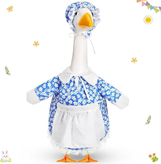 FuWeave Spring Goose Outfit Flower Porch Goose Clothes for 23" Large Statue Outdoor Patio Yard Lawn Art Decoration(Daisy,23 inch)