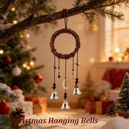 2 Pieces Witch Bells for Door Knob for Protection Hanging Bell Wind Chimes Handmade Decorative Bell for Boho Home Room Witchy Decor (Classic)