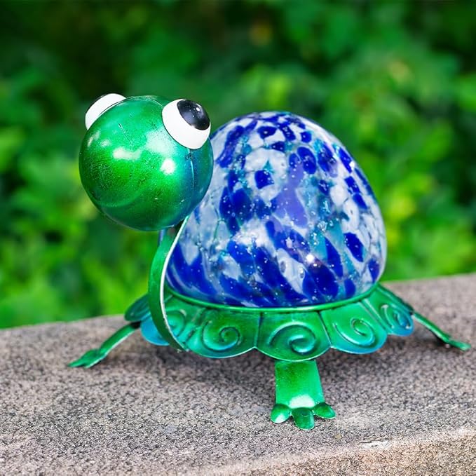 Metal Garden Statue Turtle Outdoor Decor,Luminous Turtle Statues Lawn Ornament Yard Decorations for Patio,Balcony,Yard,Lawn,Perfect Gardens Gift