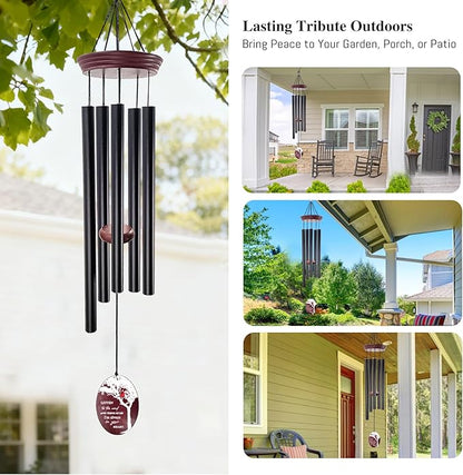 Cardinal Memorial Wind Chimes for Loss of Loved One, 33.5" Red Cardinal Sympathy Wind Chimes Outdoor Deep Tone, Tree of Life Remembrance Gift for Loss of Mom Dad, Funeral Gift