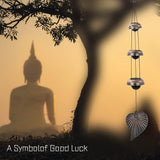 Three Cooper Leaf Temple Wind Chime,Wind Chimes with 3 Bells, Feng Shui Wind Chimes for Home Yard Outdoor Decoration, A Great Memorial Wind Chime for Someone Who Loves Peace