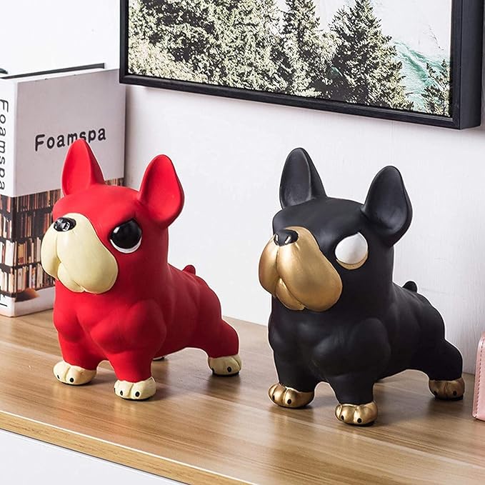 Garden Ornaments Decor Statue Outdoor,Abstract Unique Statue Sculpture Creative Statues and Sculptures Outdoor Decor for Garden,Cool Muscle Dog Bulldog Statue Sculpture Ceramic Home Ornament