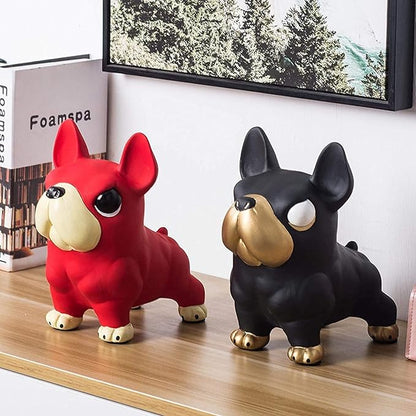 Garden Ornaments Decor Statue Outdoor,Abstract Unique Statue Sculpture Creative Statues and Sculptures Outdoor Decor for Garden,Cool Muscle Dog Bulldog Statue Sculpture Ceramic Home Ornament