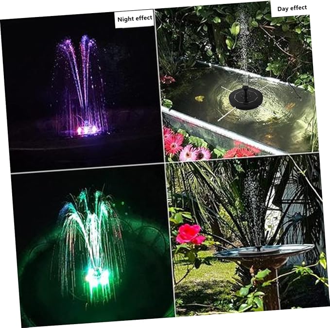 Solar-Powered Garden Fountain Decorative Aerator for Pool Led Water Pump Protection Easy to Install