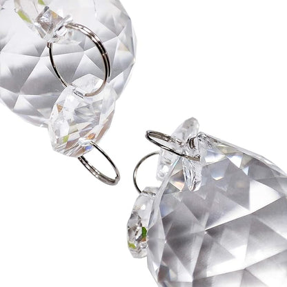 Yesland 20 Pcs Crystal Glass Ball, 30mm Pendants Balls & Chandelier Prisms, Clear Faceted Hanging Crystals for Wedding Home and DIY Craft Jewelry Decoration