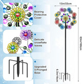 Wind Spinners Outdoor, Kinetic Wind Spinner,Yard Art Windmill with Metal Stake, Metal Wind Sculptures & Spinners,Waterproof Pinwheels Large Wind Spinner for Yard and Garden (Snow-Colour)