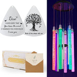 Solar Wind Chimes for Outside, 6 LED Color Changing Tubes - Unique Outdoor Garden Decor, Colorful Patio Ambient Light, for Her/Him, White Elephant Gifts for Adults