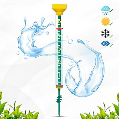 Headwind EZRead 21” Giant Professional Outdoor rain Gauge, USA Made Heavy Duty All Weather Freeze Proof Stake or mountable with Float, Yellow (820-1002YEL)