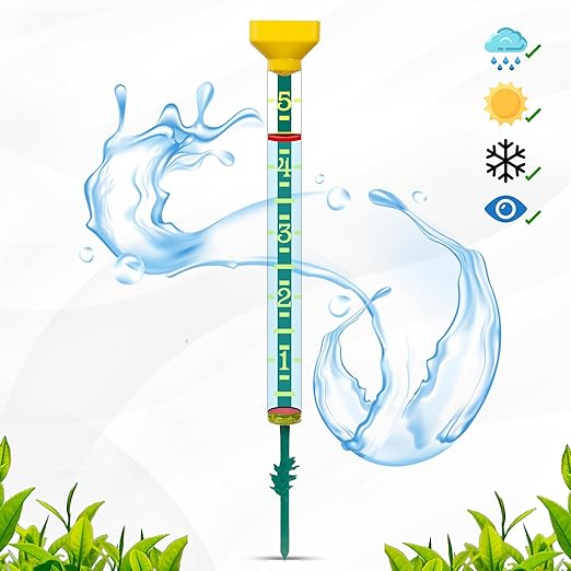 Headwind EZRead 21” Giant Professional Outdoor rain Gauge, USA Made Heavy Duty All Weather Freeze Proof Stake or mountable with Float, Yellow (820-1002YEL)