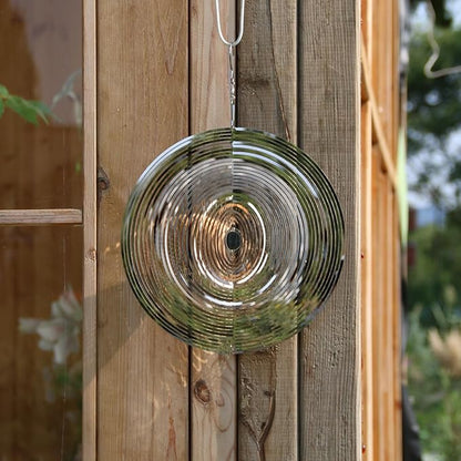 Phuryllic Wind Spinners Outdoor, Garden Decor, Bird Deterrents for Outside, 3D Metal Yard Decorations for Patio & Porch, Unique Gardening Gifts for Women & Moms - 10in Round Shape