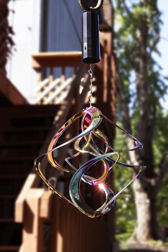 Red Carpet Studios The Original Cosmix Deluxe Helix Wind Spinner, Medium 14-Inch, Double Rainbow