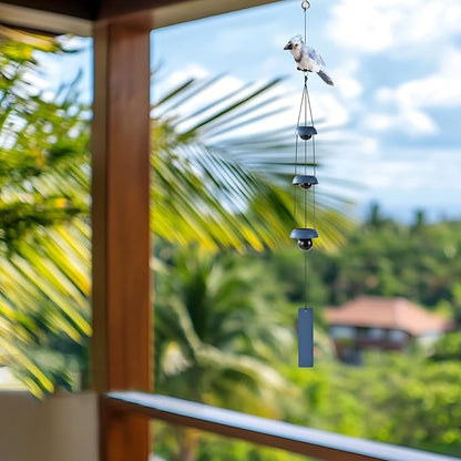 Wind Chimes with 3 Larger Bells for Outside - Gift for Mom, Dad, Daughter, Women - Lawn, Porch, Patio, Garden Decor, Yard Decoration (Blue)