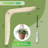 Wooden Plants Hanger, Plant Hangers Indoor Wall Mount, 8.58-Inch Hanging Plant Hooks For Wall, Basket Hooks for Lanterns, Flower Bracket, Wind Chimes, Lamp, Bird Feeders, Patio Decor(wood color 2PCS)
