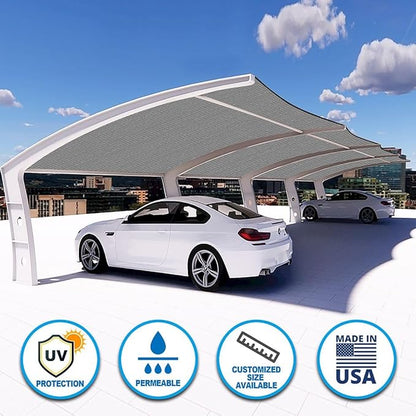 Houssity Grey 3' x 95' Balcony Deck Fence Privacy Screen Cover Panel Shade Cloth Fabric for Chain Link Fence Patio Pool Railing Driveway Walkway Porch Playground Dog Kennel Residence Commercial Use