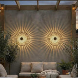 Decorative Solar Mandala Lights Outdoor Waterproof LED Metal Solar Powered Wall Fence Lights for Garden Yard Deck Step Patio Pool Lawn Back Yard Exterior Wall Decorative Lighting(#B,1PC)