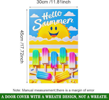 BlissYard Summer Garden Flags 12x18 Double Sided Outdoor Flag Summer Garden Flags For Outside Hello Summers with Smiling Sun and Colorful Popsicles, Ideal for Outdoor Yard and Patio Decor