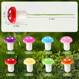 Mudder 64 Pcs Mini Mushrooms for Miniature Fairy Garden PVC Mushrooms Miniature Figurines Colorful Garden Ornaments Model Garden Accessories for Micro Landscape, Plant Pots, Bonsai Craft