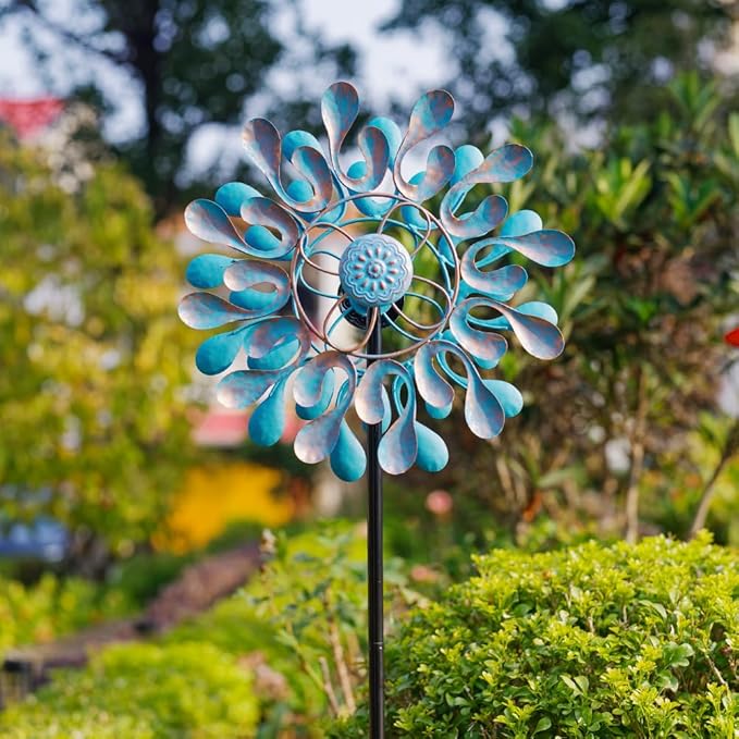 Metal Wind Spinner,Outdoor Wind Spinners & Sculptures for Yard and Garden Art Decor,Garden Windmill for Patio,Lawn