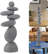 DECHOUS Large Stacked Rocks Sculpture, 16.5 Inch Tall, Resin Rock Cairn Stone Stacked Zen Garden Balanced Stone Statue for Indoor Outdoor Patio Home Meditation Decor