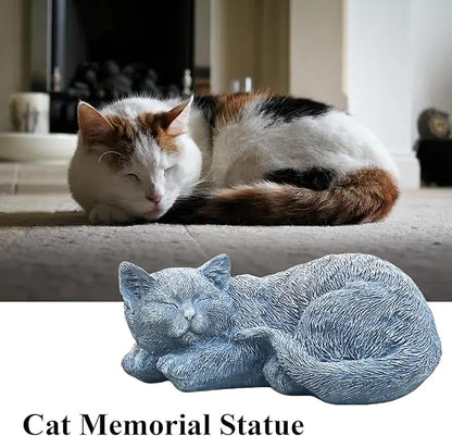 Cats Memorial Stone Garden Statue, Pet Statues Gifts for Loss of Cat Sympathy, Grave Markers for Garden Outdoor Statue Decor, 11.4” L Garden Decorative Tabby Figurine