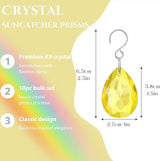 H&D HYALINE & DORA 10pcs Bauhinia Crystal Suncatcher Prisms Chandelier Beads Replacement 38mm Hanging Crystals Ornament Pendant for Window Wedding Party Decor,Yellow