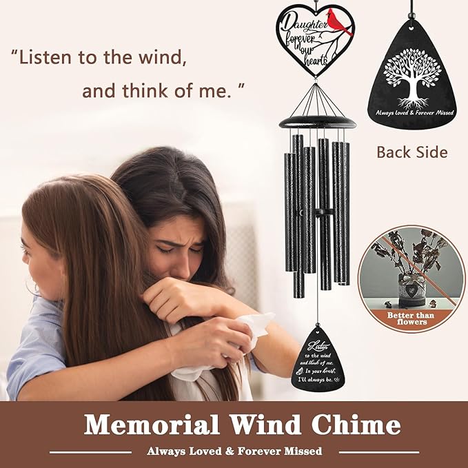 VENBEEL Memorial Gifts for Loss of Daughter, Sympathy Wind Chimes for Loss of Daughter, Sympathy Bereavement Gifts in Memory of a Loved Daughter