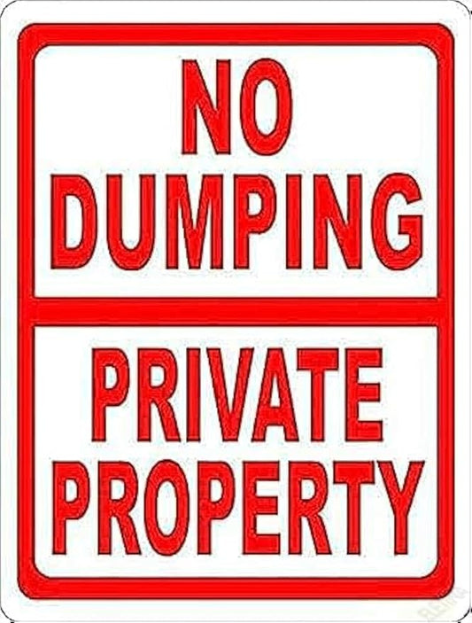 No Dumping Signs New Warning Plaque Wall Decor No Dumping Private Property Prevent Illegal Garbage Disposal On Land Yard Signs Courtyard Decoration Office Sign Outdoor & Indoor Safety Sign 8 X 12 Inch