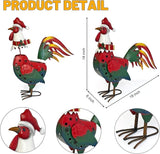 LIFFY Metal Rooster Yard Decor,18" Metal Chicken Outdoor Decor with Solar Light,Garden Rooster Statues for Outside,Patio Decorative Ornaments for Home Backyard Landscape