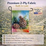 Caroline's Treasures Maine White Pine Cone and Tassels in Watercolor Garden Flag Mailbox Flag Decorative Yard Flag Banner Outside Patio Artwork Yard Flower Beds, Garden Size, Multicolor