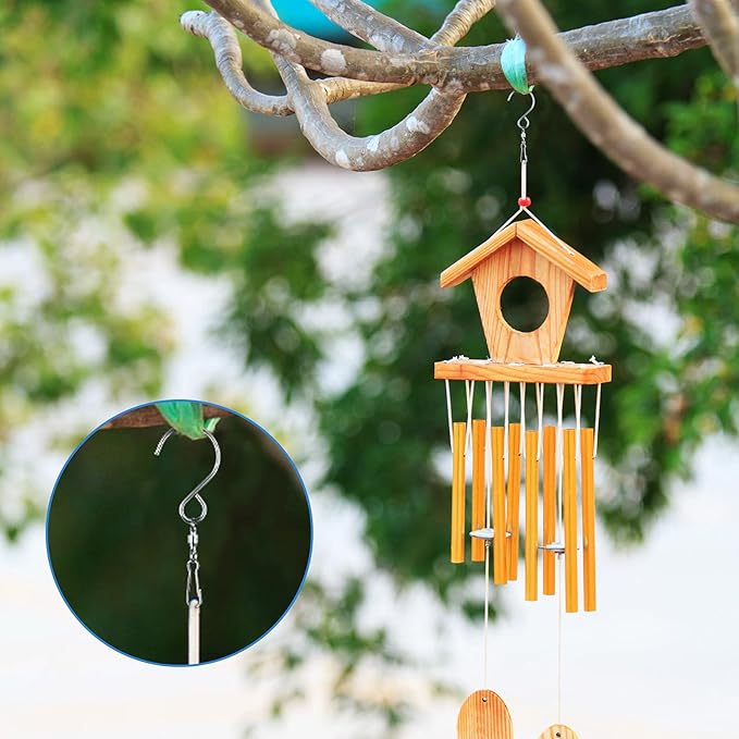 Jetec 20 Pieces Wind Spinner Swivel Hooks 360 Degree Dual Spinning Windsock Chime Supplies Hanger Swivels Clip Hanging Hooks with Storage Box for Wind Spinners Supply, 2 Styles (Metal Color)