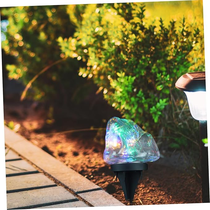Abaodam Led Garden Pathway Lights Outdoor Cobblestone Lights for Patio Walkway and Landscape Decoration Elegant Solar-Powered Design for Enhanced Safety and Aesthetic Appeal