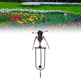 Haofy Iron Lawn Owl Sculpture, Brown Garden Art Bird Flapping Large Ornaments, Flying Owl Garden Art Decorative Stakes for Outdoor Yard