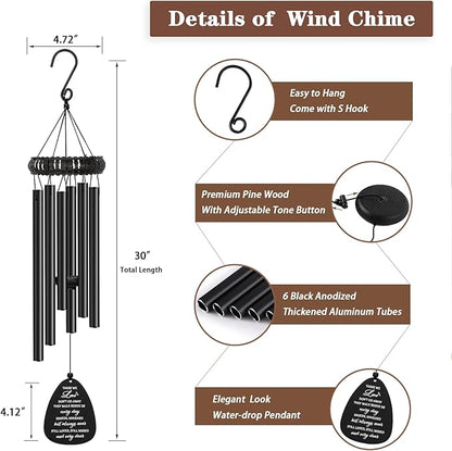 Soopau Sympathy Gifts for Loss of Loved One, 30" Metal Memorial Wind Chimes for Loss of Mom Dad, Windchimes in Memory of A Loved One, Bereavement Condolences Gift