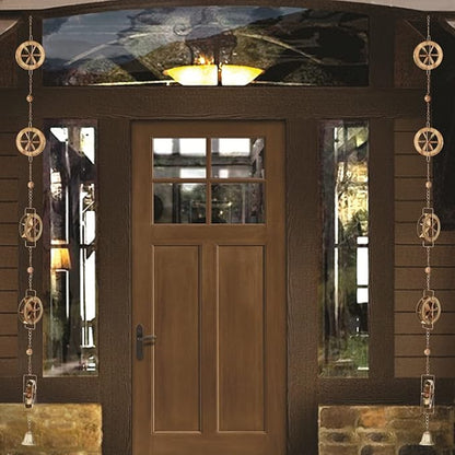 5-7/10-Feet Gutter Rain Chain,Water Wheel Rain Catcher Chain Outdoor Garden Decorative Art