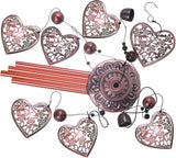Garden Loving Heart Wind Chimes Outdoor Indoor Decor, Hand-Made Heart Musical Wind Chime, Mobile Wind Catcher Romantic Wind-Bell for for Home, Mom Gifts, Balcony, Festival, Tree, Garden Decoration