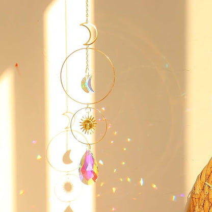 ilclviz Suncatcher Crystal Hanging Sun Catcher Prism with Chain Pendant Ornament Crystal Balls for Window