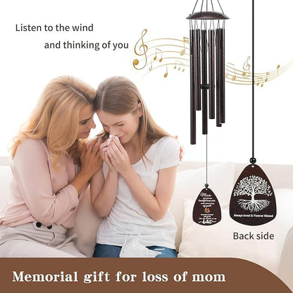 Cardinal Memorial Wind Chimes for Loss of Mother，32" Large Sympathy Windchimes for Outside Deep Tone，Best Bereavement Remembrance Memory Funeral Gifts for Loss of Loved One