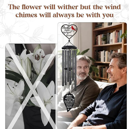 Memorial Gifts for Loss of Brother, 30" Sympathy Wind Chimes for Outside, Bereavement Condolences Remembrance Gift for Loss of Brother, Funeral Grieving in Memory of Windchimes
