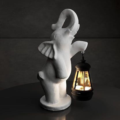 Elephant/Cat Sculpture Lantern Decor - Outdoor Lanterns&Indoor Statue Decorations for Garden,Yard,Porch,Home,Balcony - Gifts for Birthdays,Christmas,Children,Friends,Family,Mom,Women (W - Elephant2)