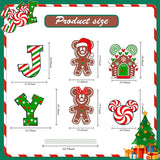 6Pcs Candy Outdoor Mouse Gingerbread Yard Signs - Candy Cane Peppermint Decorations - Waterproof Lawn Signs for Pathway Walkway Decor