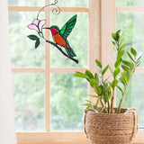 Handmade Stained Glass Hummingbird on Branch Colorful Glass Bird Suncatcher for Indoor Window Decor Unique Hummingbird Gift for Women,Mom,Grandma
