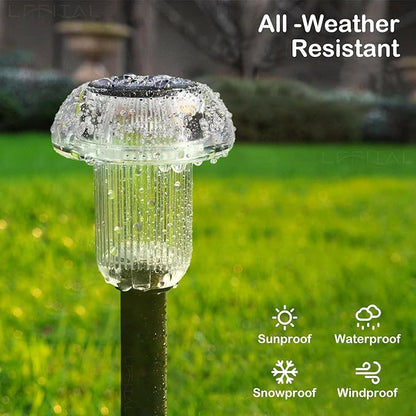 Solar Lights Outdoor 8 Pack Solar Pathway Lights Outdoor 3000K Warm White LED Waterproof Mushroom Lighting Stake for Outside, Yard, Garden, Path, Lawn, Driveway, Patio, Landscape Decorations
